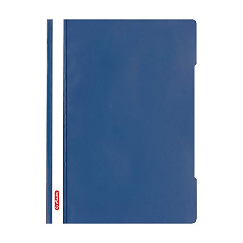 Herlitz Schnellhefter A4 - Quality, Polypropylen-Folie, Glasklar mit Beschriftungsstreifen, blau 1 Stück von Herlitz