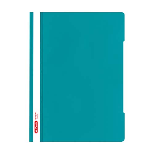 Herlitz Schnellhefter A4 - Quality, Polypropylen-Folie, Glasklar mit Beschriftungsstreifen, caribbean turquoise 1 Stück von Herlitz