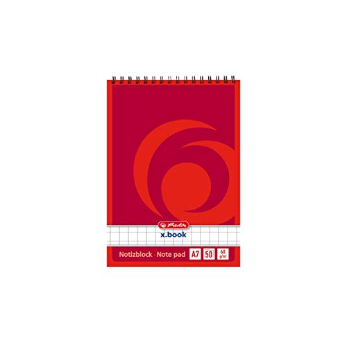 Herlitz Spiral-Notizblock x.book A7, kariert, 50 Blatt, ohne Rand, 4 Stück von Herlitz