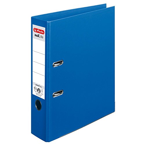 Herlitz Spiralblock, 3 Aktenordner max. file protect plus Polypropylen INT/EXT-Rücken 80 mm blau von Herlitz