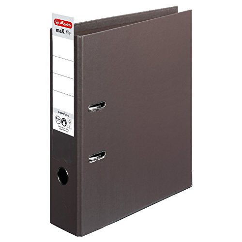 Herlitz Spiralblock, 3 Aktenordner max. file protect plus Polypropylen INT/EXT-Rücken 80 mm braun von Herlitz