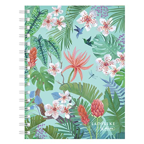 Herlitz Spiralboutiquebuch A5, Motiv: Ladylike Jungle, 100 Blatt kariert, 1 Stück von Herlitz