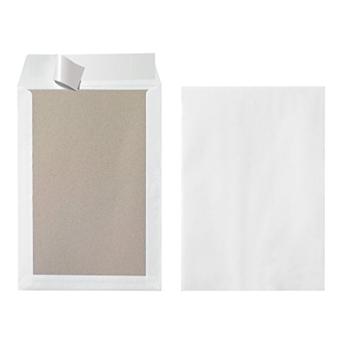 Herlitz Versandtasche B4 Haftklebend mit Papprückwand 130g/m², 3 Stück, 3-er Packung, eingeschweißt, weiß von Herlitz