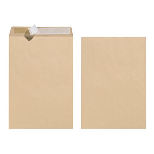 Herlitz Versandtasche C4, 90 g/m², haftklebend, Recyclingpapier, Blauer Engel, eingeschweißt, braun (100 Stück) von Herlitz