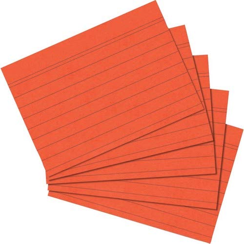 Karteikarten Sparpaket DIN A7 400 Stück in 6 Farben auswählbar (orange liniert) von Herlitz