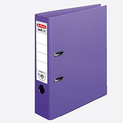 Ordner maX.file protect+ A4 Voll-PP-Folienbezug Wechselfenster 4er Pack breit (violett breit, 4) von Herlitz