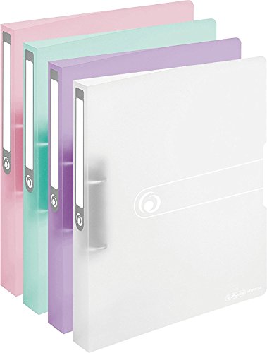 4x Herlitz PP Ringbuch / DIN A4 / 2-Ringmechanik / 38mm / 4 verschiedene Farben von Herlitz