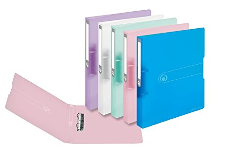 Ringbuch A4 PP 2-Ring 3,8cm Pastell transparent 5er-Pack sort. von Herlitz