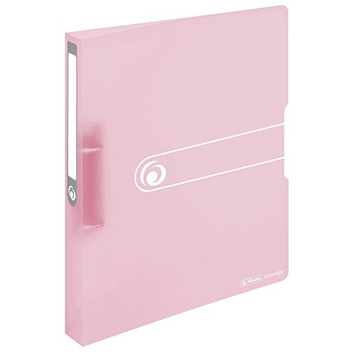 Ringbuch A4 PP 2-Ring 3,8cm Pastell transparent rosé 5er-Pack von Herlitz