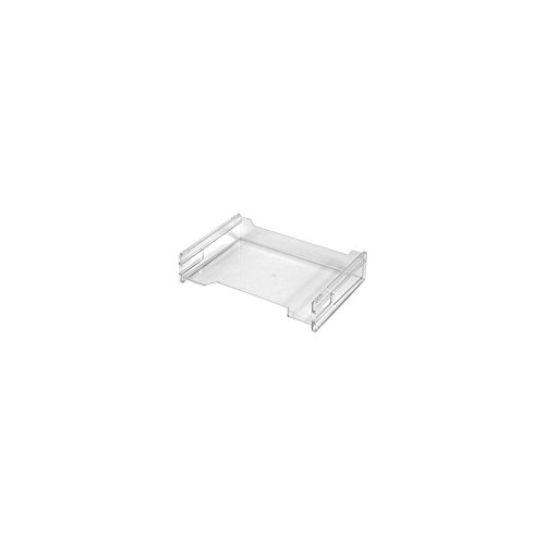 Set Stück – herlitz 1610393 Ablagekorb A4 quer, transparent und stapelbar von Herlitz