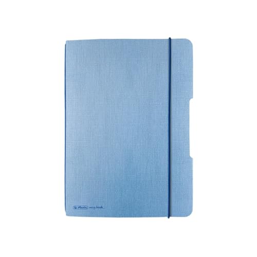 herlitz 50033713 Notizheft flex Leinen, A5, 40 Blatt punktiert, FSC-Mix, Farbe: hellblau, 1 Stück von Herlitz