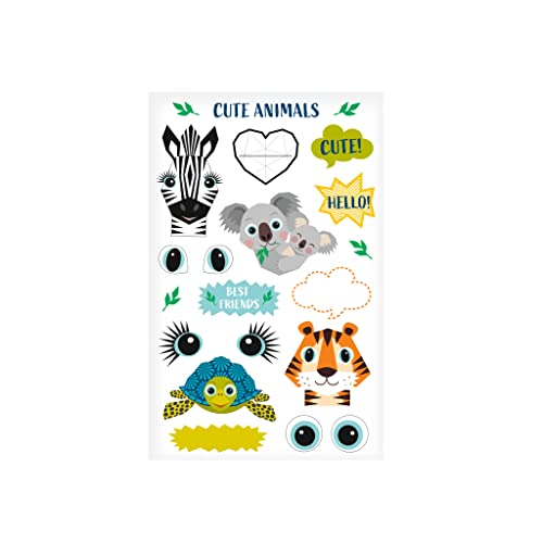 herlitz 50040278 selbstklebende Folien-Sticker Cute Animals, FSC, 10 x 1 Bogen von Herlitz