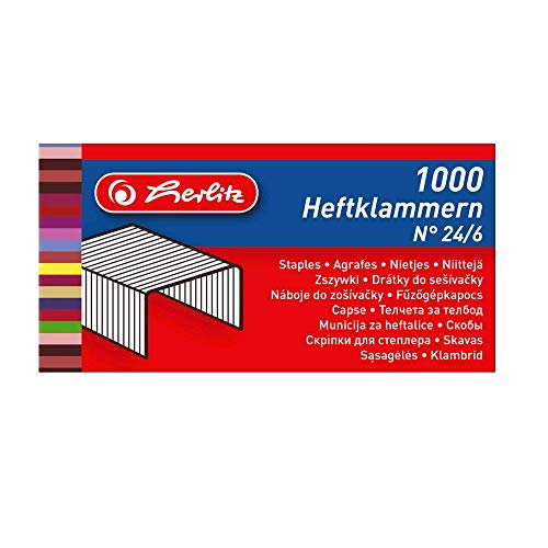 herlitz Heftklammern 24/6, Metall, Inhalt: 1.000 Stück von Herlitz