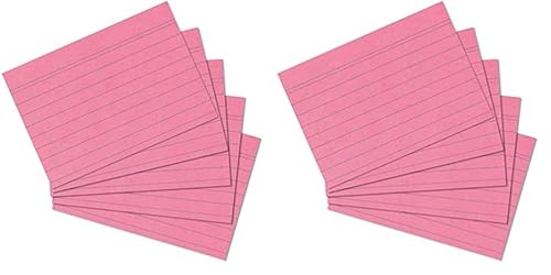 herlitz Karteikarte A6, liniert, rosa, 100 Stück (Packung mit 2) von Herlitz