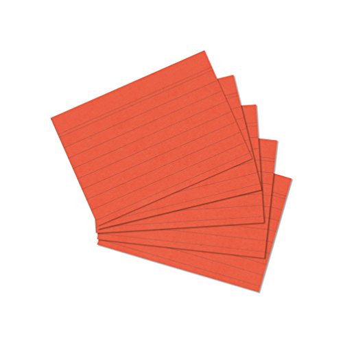 herlitz Karteikarte A7, liniert, orange, 100 Stück von Herlitz