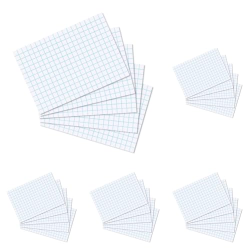 herlitz Karteikarte A8, kariert, weiß, 100 Stück (Packung mit 5) von Herlitz