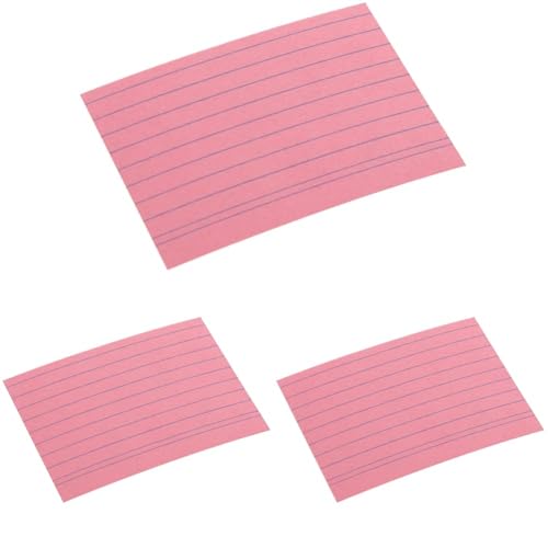 herlitz Karteikarte A8, liniert, rosa, 100 Stück (Packung mit 3) von Herlitz