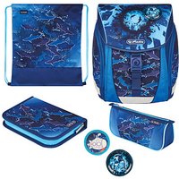 herlitz Schulranzen-Set FiloLight Plus Deep Sea Kunstfaser blau von Herlitz