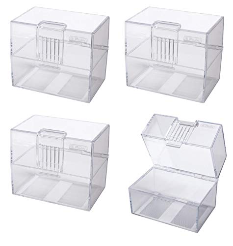 4x Karteikasten / Lernbox / DIN A8 / transparent von Herltz