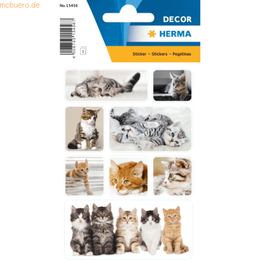 10 x HERMA Schmucketikett Decor Katzenkinder von Herma