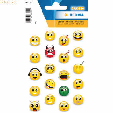 10 x HERMA Schmucketikett Magic Emojis Emojis 1 Blatt von Herma