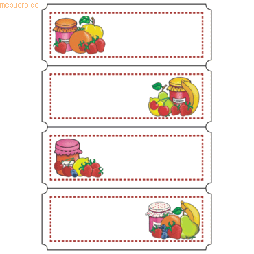 10 x HERMA Schmucketiketten Vario Fruchtauswahl VE=4 Blatt von Herma