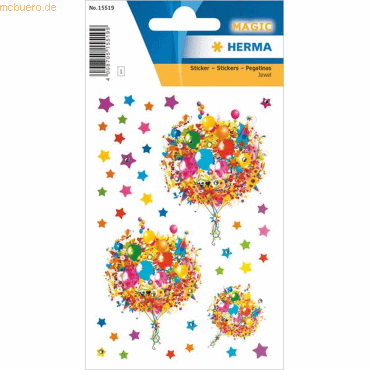 10 x Herma Sticker Blumenliebe mit Glitzersteinchen von Herma