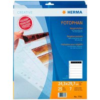 25 HERMA Fotosichthüllen Fotophan 7x5 Filmstreifen glasklar glatt von Herma