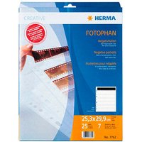 25 HERMA Fotosichthüllen Fotophan 7x6 Filmstreifen glasklar glatt von Herma