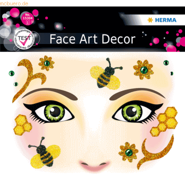 5 x Herma Sticker Face Art Honey bee 1 Blatt von Herma