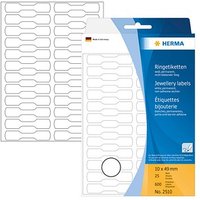 600 HERMA Ring-Etiketten 2510 weiß 10,0 x 49,0 mm von Herma