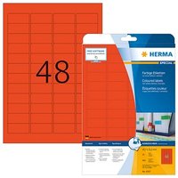 960 HERMA Etiketten 4367 rot 45,7 x 21,2 mm von Herma