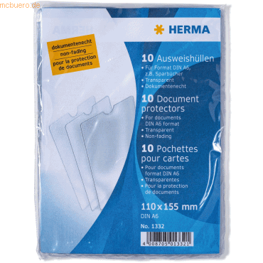 HERMA Ausweishüllen 110x155mm für Format DIN A6 Sparbücher von Herma