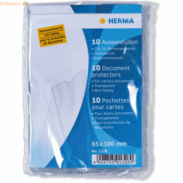 HERMA Ausweishüllen 65x100mm für Rentenausweise von Herma