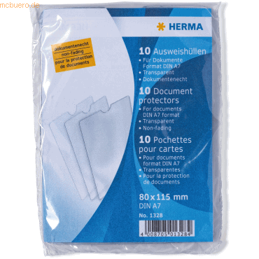 HERMA Ausweishüllen 80x115mm für Dokumente Format DIN A7 VE=10 Stück von Herma