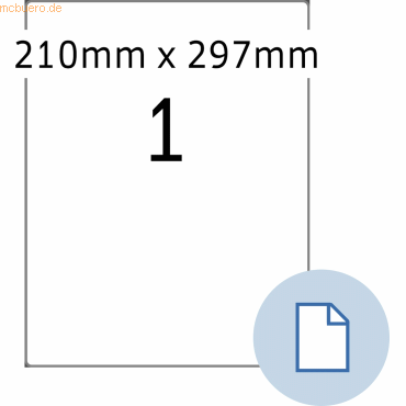 HERMA Etiketten A4 PE-Folie weiß 203x297mm 250 Blatt/250 Etiketten von Herma