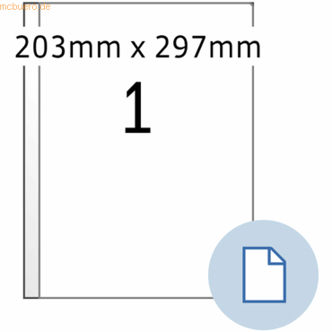 HERMA Etiketten A4 Papier weiß 203x297mm 500 Blatt/500 Etiketten von Herma