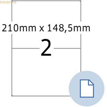 HERMA Etiketten A4 Papier weiß 210x148,5mm 500 Blatt/1000 Etiketten von Herma