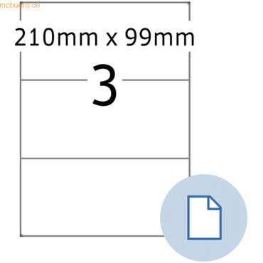 HERMA Etiketten A4 Papier weiß 210x99mm 500 Blatt/1500 Etiketten HERMA Etiketten A4 Papier weiß 210x99mm 500 Blatt/1500 Etiketten von Herma