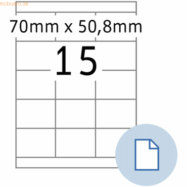 HERMA Etiketten A4 Papier weiß 70x50,80mm 500 Blatt/7500 Etiketten von Herma