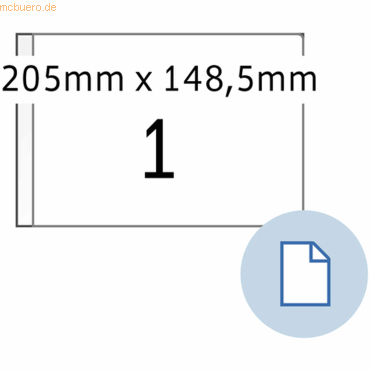 HERMA Etiketten A5 Papier weiß 205x148,50mm 1000 Blatt/1000 Etiketten von Herma