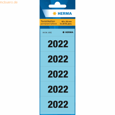 HERMA Inhaltsschild 2022 60x26mm VE=100 Stück blau von Herma