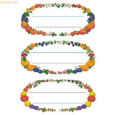 10 x HERMA Küchenetiketten 76x35mm Früchtekränze VE=4 Blatt von Herma