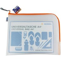 HERMA Reißverschlussbeutel transparent/orange, 1 St. von Herma