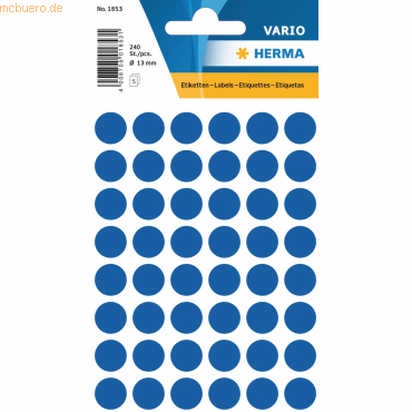 10 x HERMA Vielzweck-Etiketten 13mm dunkelblau VE=240 Stück von Herma