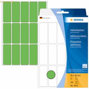 HERMA Vielzweck-Etiketten 20x50mm grün VE=480 Stück von Herma