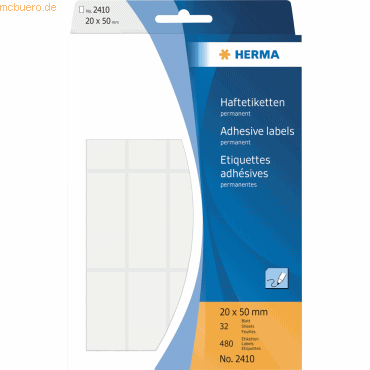 HERMA Vielzweck-Etiketten 20x50mm weiß VE=480 Stück von Herma