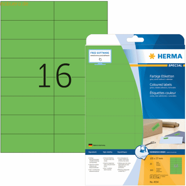 Herma Etiketten 105x37 mm grün ablösbar Papier matt VE= 320 Stück von Herma