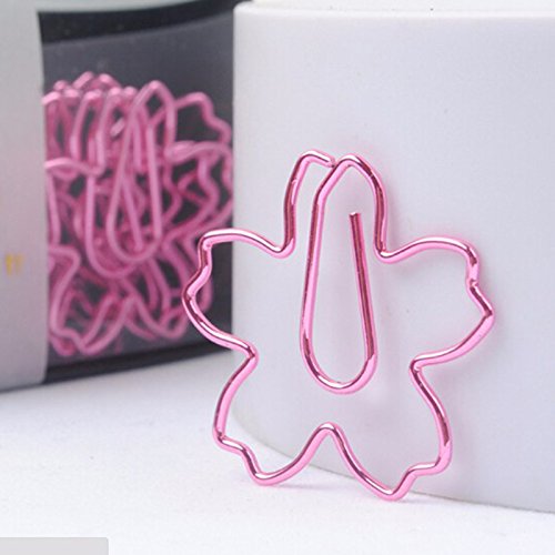 Hermosiey 12 Stueck/Menge TOP QUALITaeT Ueberzogene Rosa Bueroklammern Papiernadel Lesezeichen Metall Memo Clip Schreibwaren Kirschblueten Box Clips von Hermosiey