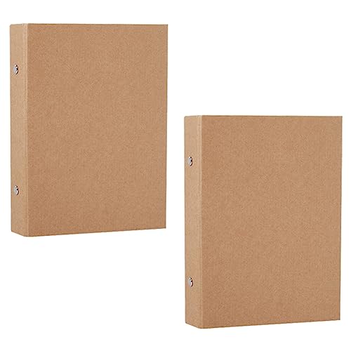 Hermosiey 2 Stück Nachfüllbare A5-Ringbücher, A5-Kraftpapier-Ordnerablage, A5-Kraftpapier-Ordner mit 2 Ringen zum Hinzufügen Loser Blätter von Hermosiey